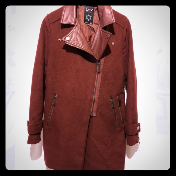 Dex Maroon three quarter length coat - Picture 1 of 2